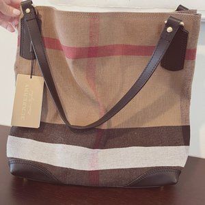 Burberry Tote/Purse - New With Tags - leather and fabric
